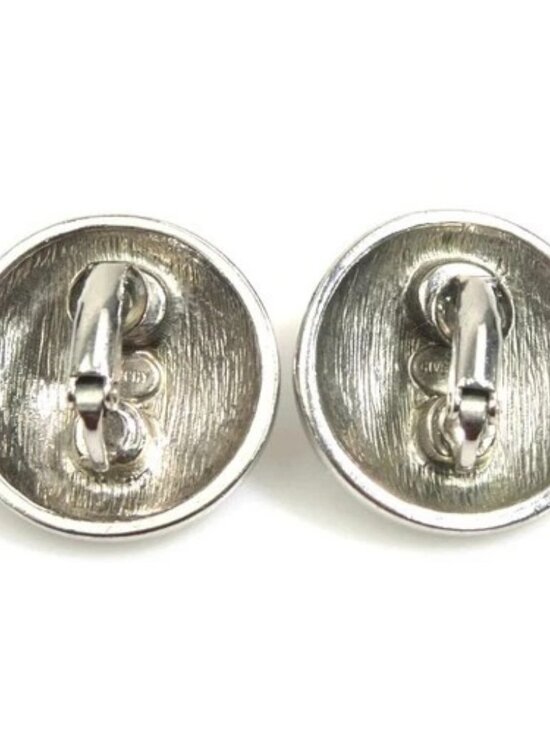 Givenchy Paris Ruthenium Plated Crystal Hoop Earrings Auth GIVENCHY Earrings Silver Metal - r11124a
